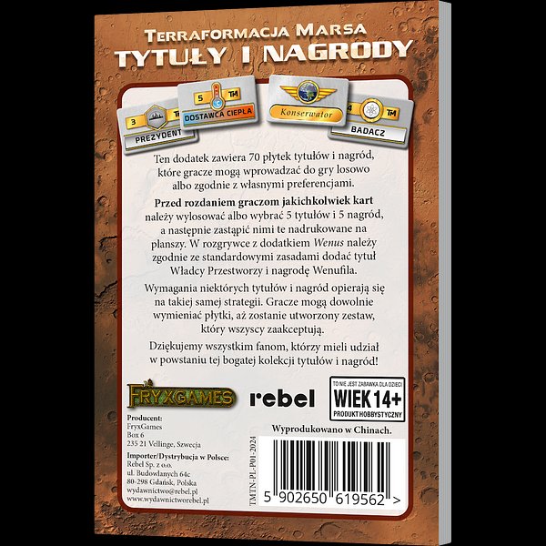 Terraformacja Marsa: Tytuły i nagrody