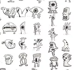 A game about WEE WHIMSICAL CREATURES and trying to identify them after someone makes noises. (2nd edition, EU printing (bridge-sized cards))