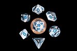 Polyhedral Dice (Set of 7): Mini Marble with Blue