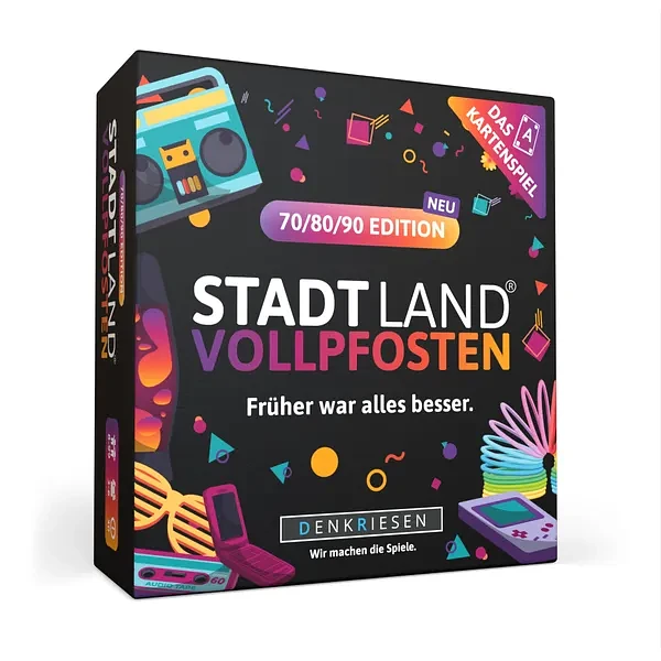 Stadt Land Vollpfosten: Das Kartenspiel – 70/80/90 Edition