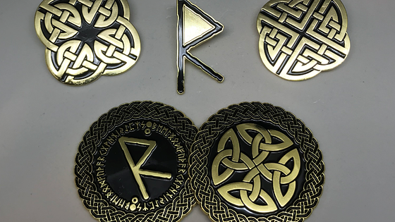 Celtic Knot Pins and Norse Rune Coins