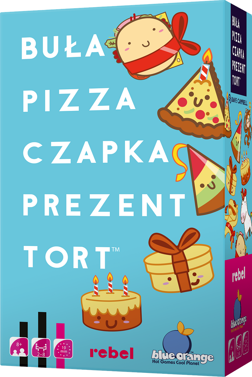 Buła, pizza, czapka, prezent, tort