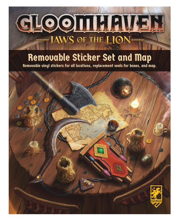 Gloomhaven: Jaws of the Lion - Removable Sticker Set and Map