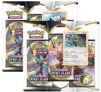 Pokemon TCG: Rebel Clash - 3-pack Blister (Display 24 szt.)