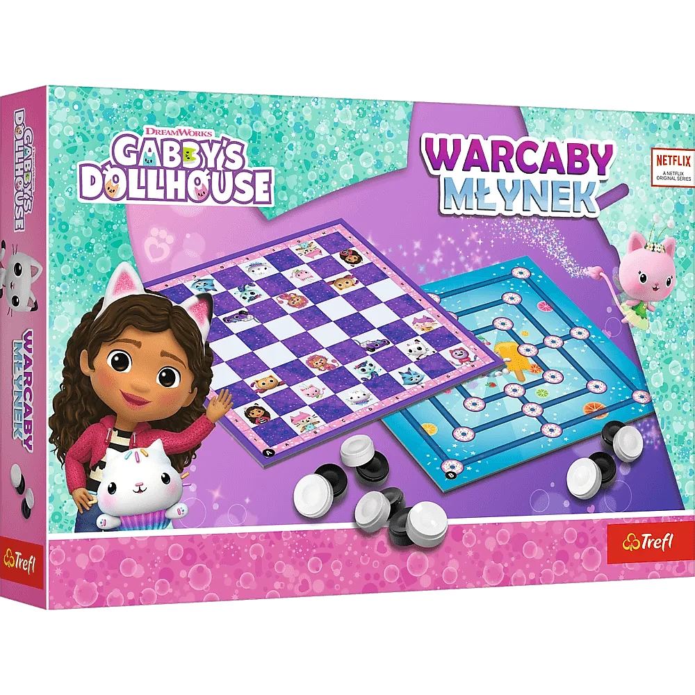 Warcaby i młynek: Koci Domek Gabi