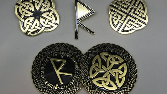 Celtic Knot Pins and Norse Rune Coins