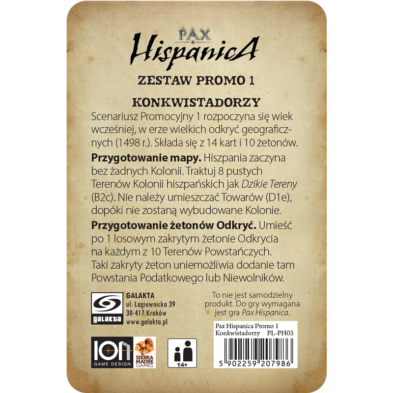 Pax Hispanica: Zestaw Promo 1 - Konkwistadorzy