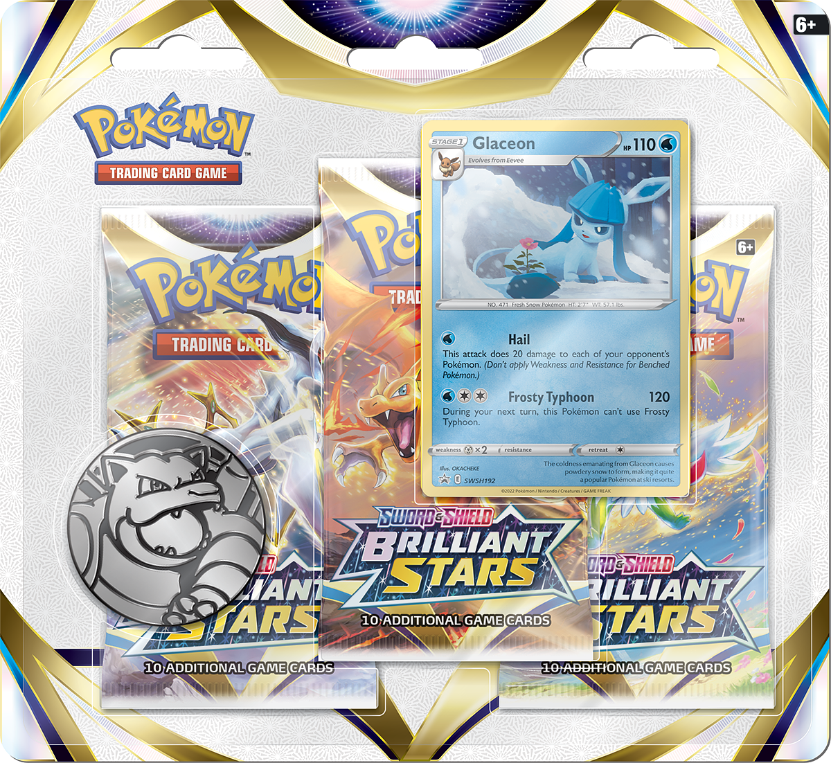 Pokémon TCG: Brilliant Stars 3-Pack Blister - Glaceon