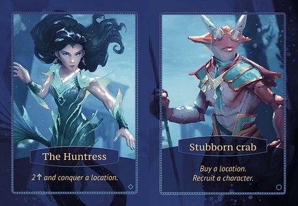 Aquatica: Stubborn Crab & Huntress Promo Cards