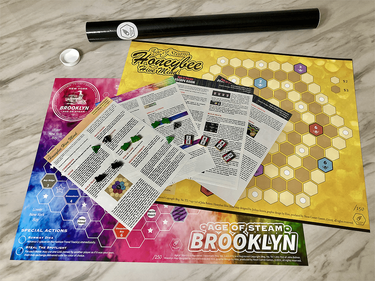 Age of Steam Expansion: Honeybee Hive Mind, Brooklyn & Escape Room