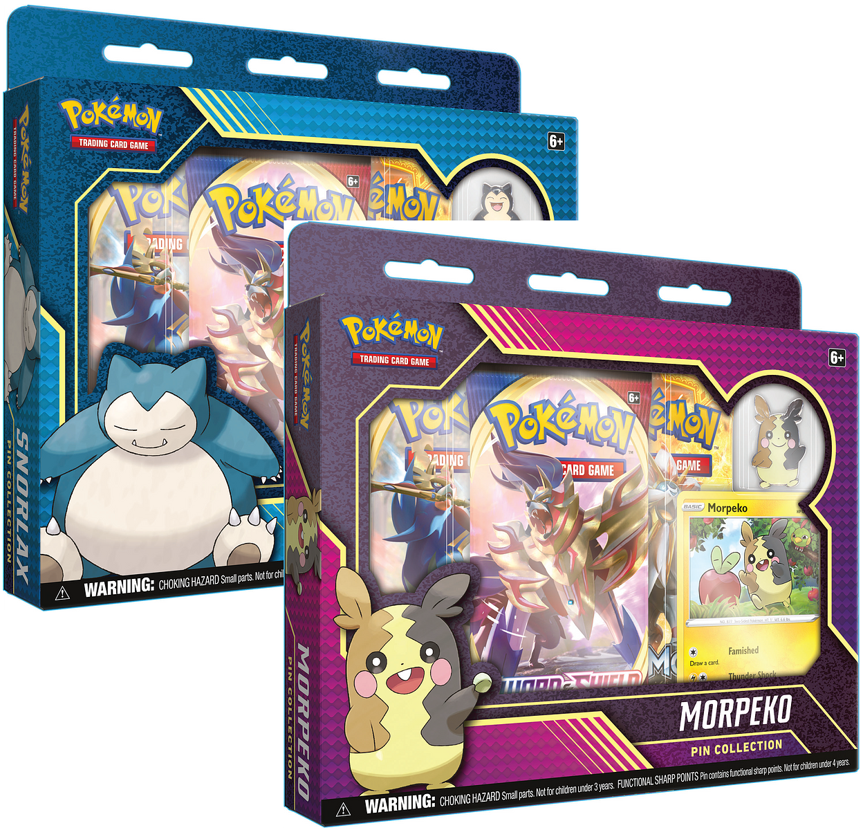 Pokemon TCG: Rebel Clash - Pin Collection - Snorlax and Morpeko (Display 8 szt.)