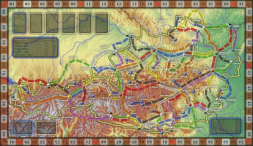 Österreich Karte: Zug um Zug (fan expansion for Ticket to Ride)