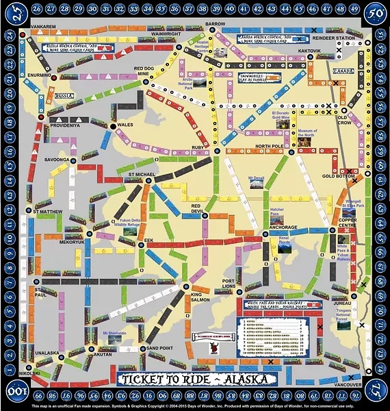 Alaska (fan expansion for Ticket to Ride)